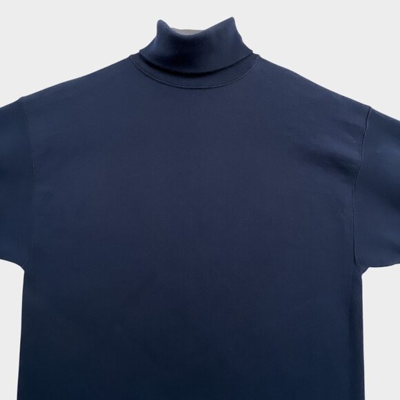 Vintage Tultex Turtleneck Sweatshirt Mens Large Blue Superweight Long Sleeve USA - Picture 2 of 8